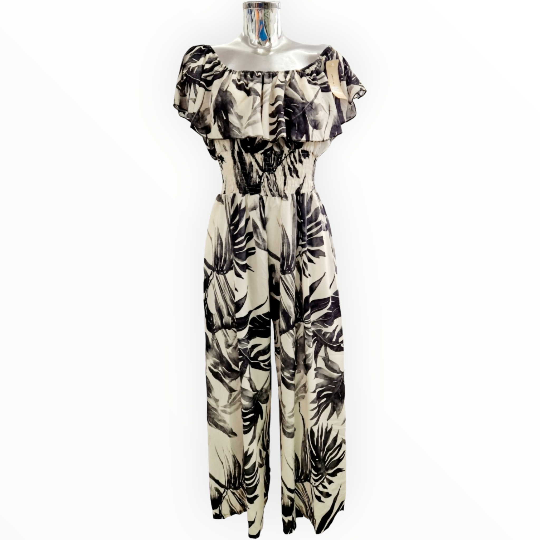 Vicki Jumpsuit - Beige/Black โ Riva