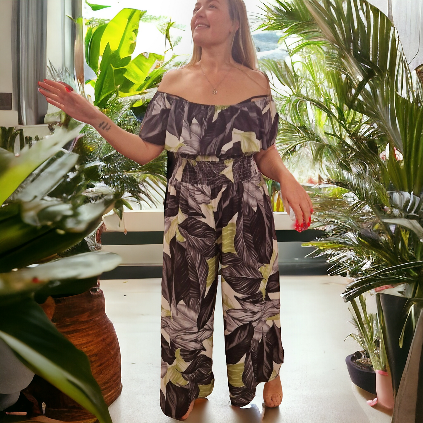 Vicki Jumpsuit- Black & Green