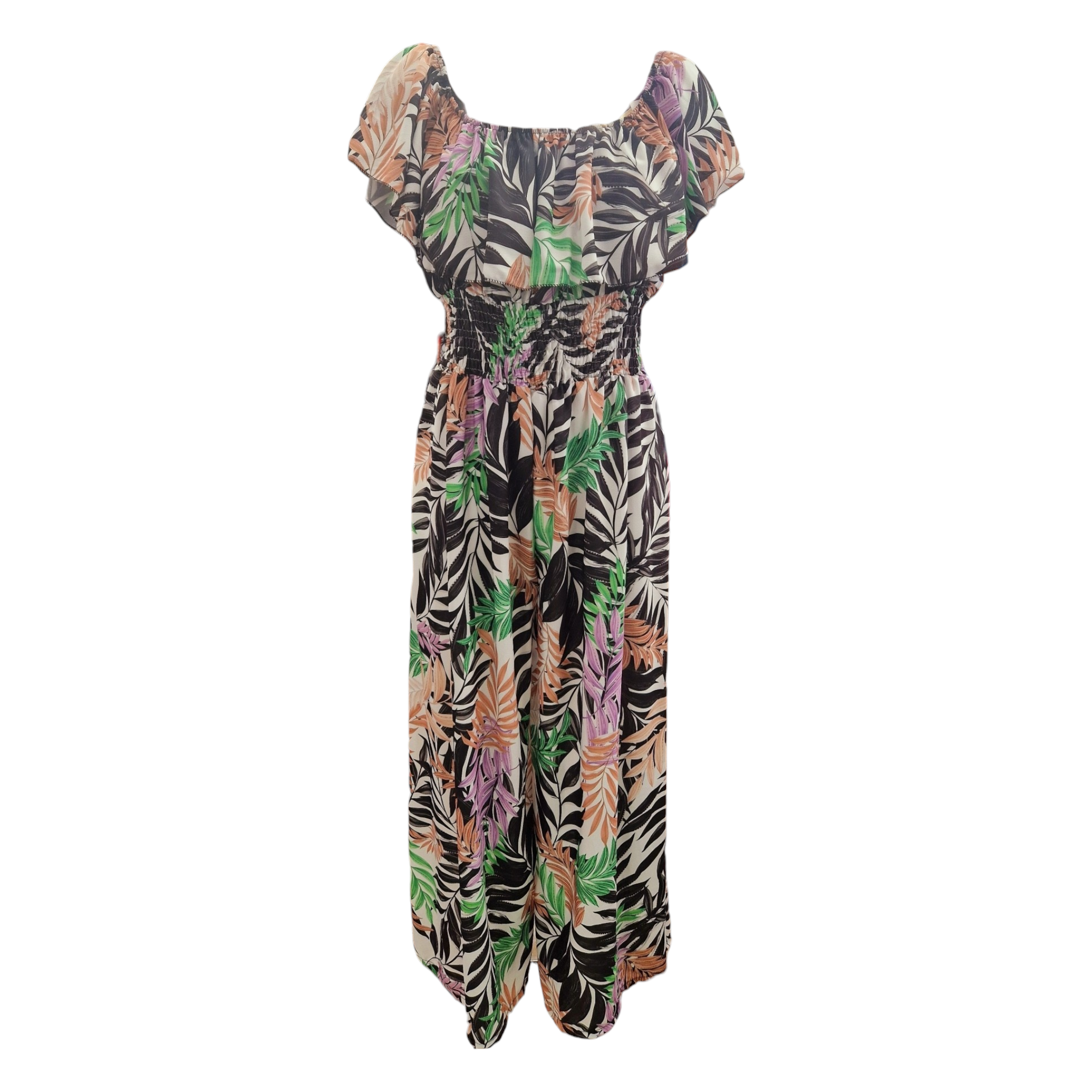 Vicki Jumpsuit - Black Leaf โ Riva