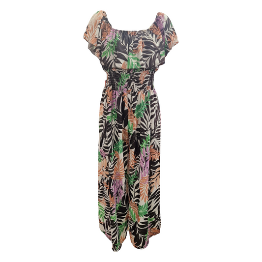 Vicki Jumpsuit - Black Leaf